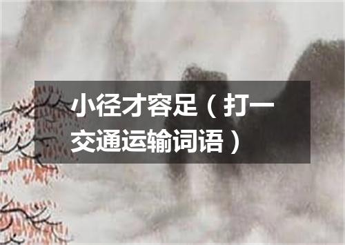 小径才容足（打一交通运输词语）