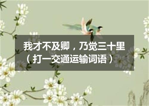 我才不及卿，乃觉三十里（打一交通运输词语）