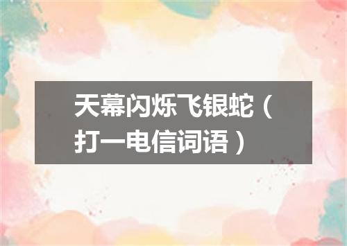 天幕闪烁飞银蛇（打一电信词语）