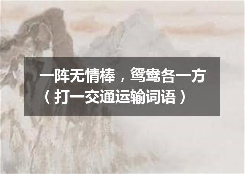 一阵无情棒，鸳鸯各一方（打一交通运输词语）
