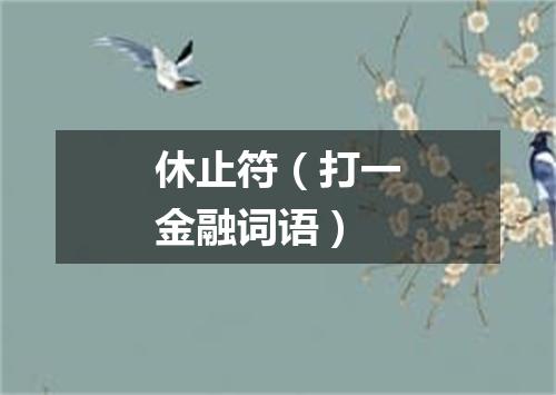 休止符（打一金融词语）
