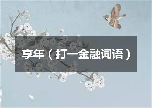 享年（打一金融词语）