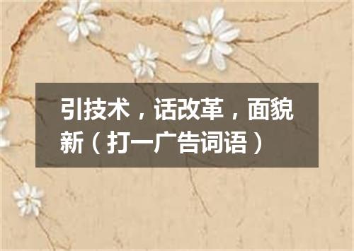 引技术，话改革，面貌新（打一广告词语）
