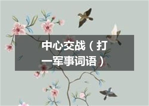 中心交战（打一军事词语）