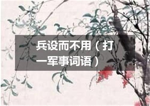 兵设而不用（打一军事词语）