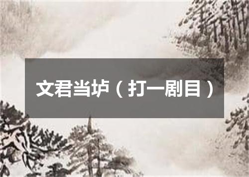 文君当垆（打一剧目）