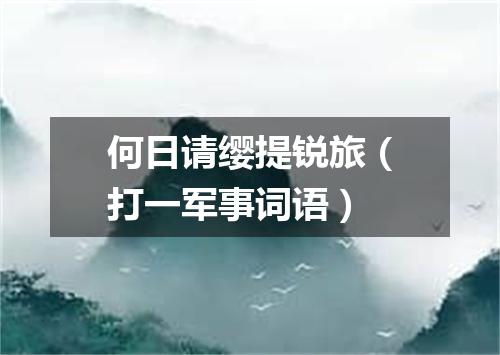 何日请缨提锐旅（打一军事词语）