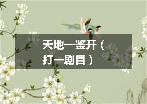 天地一鉴开（打一剧目）