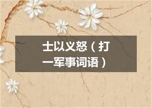 士以义怒（打一军事词语）