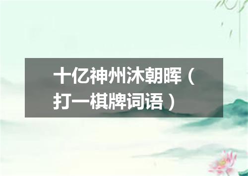 十亿神州沐朝晖（打一棋牌词语）
