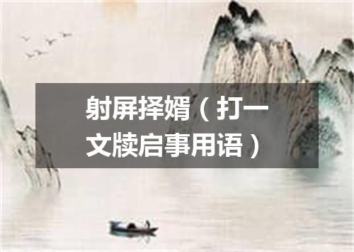 射屏择婿（打一文牍启事用语）
