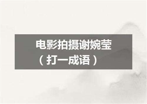 电影拍摄谢婉莹（打一成语）