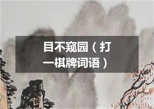 目不窥园（打一棋牌词语）