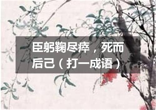 臣躬鞠尽瘁，死而后己（打一成语）