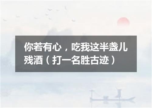 你若有心，吃我这半盏儿残酒（打一名胜古迹）