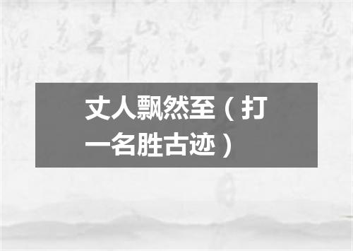 丈人飘然至（打一名胜古迹）