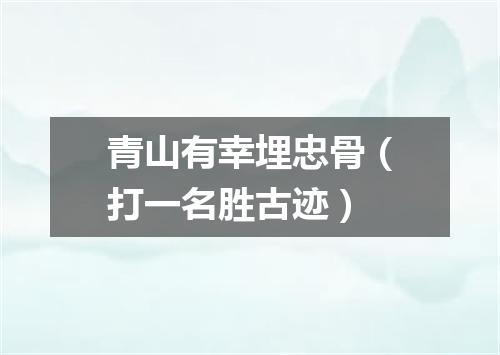 青山有幸埋忠骨（打一名胜古迹）