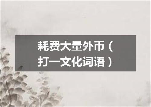 耗费大量外币（打一文化词语）