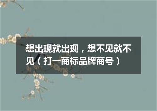 想出现就出现，想不见就不见（打一商标品牌商号）