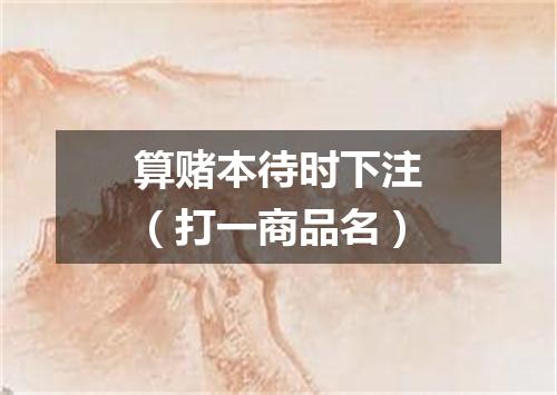 算赌本待时下注（打一商品名）
