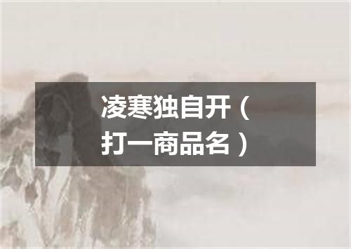 凌寒独自开（打一商品名）