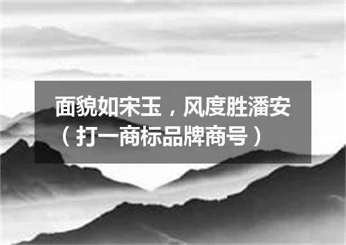 面貌如宋玉，风度胜潘安（打一商标品牌商号）