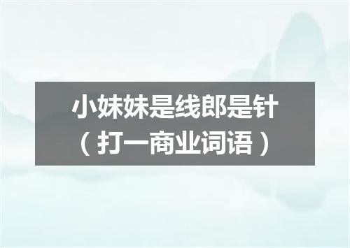 小妹妹是线郎是针（打一商业词语）