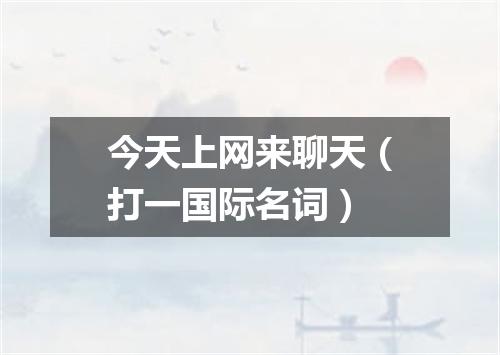 今天上网来聊天（打一国际名词）