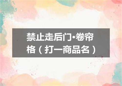 禁止走后门·卷帘格（打一商品名）