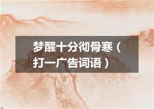 梦醒十分彻骨寒（打一广告词语）