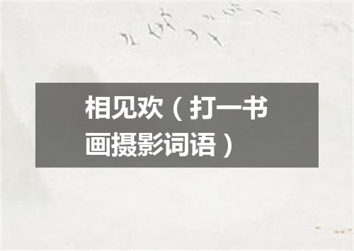 相见欢（打一书画摄影词语）