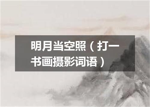 明月当空照（打一书画摄影词语）