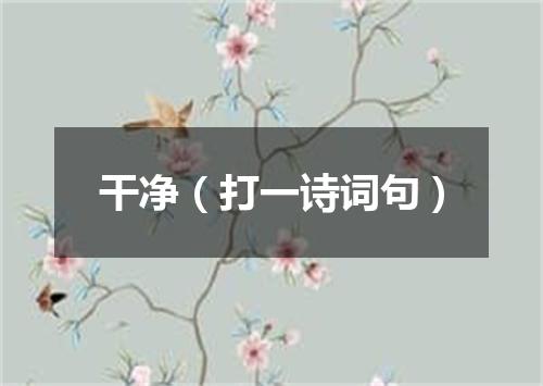 干净（打一诗词句）