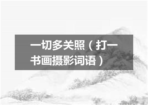 一切多关照（打一书画摄影词语）