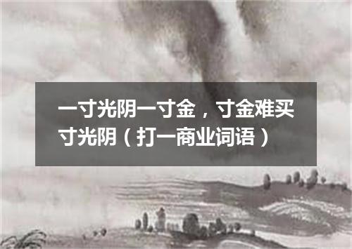 一寸光阴一寸金，寸金难买寸光阴（打一商业词语）