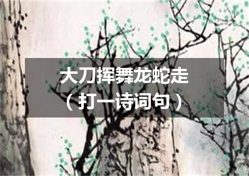 大刀挥舞龙蛇走（打一诗词句）