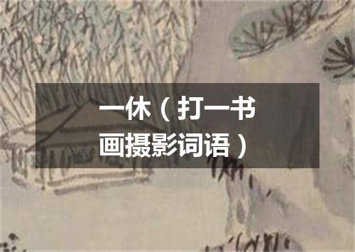 一休（打一书画摄影词语）
