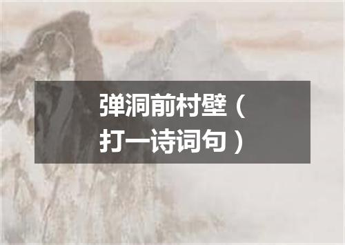 弹洞前村壁（打一诗词句）