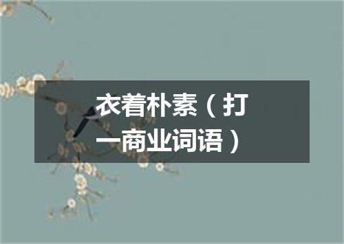 衣着朴素（打一商业词语）