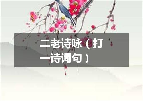 二老诗咏（打一诗词句）