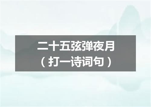 二十五弦弹夜月（打一诗词句）