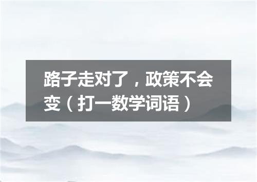 路子走对了，政策不会变（打一数学词语）