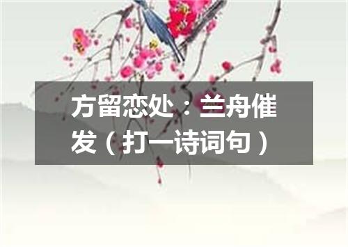 方留恋处：兰舟催发（打一诗词句）
