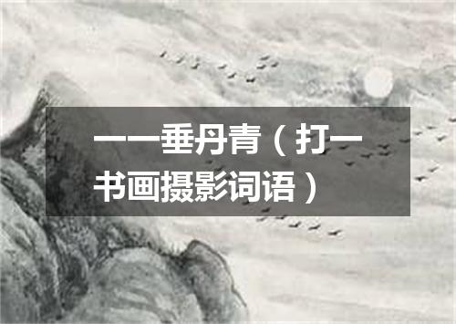 一一垂丹青（打一书画摄影词语）