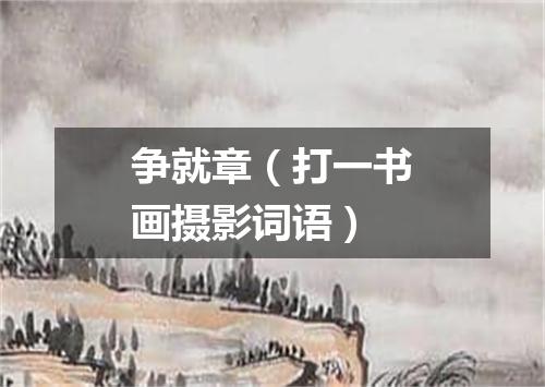 争就章（打一书画摄影词语）