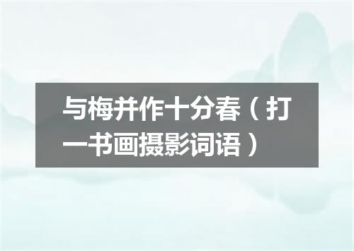 与梅并作十分春（打一书画摄影词语）