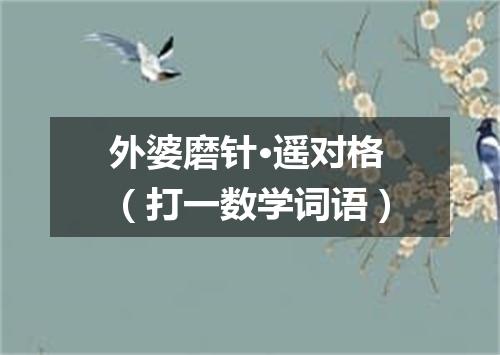 外婆磨针·遥对格（打一数学词语）