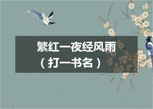 繁红一夜经风雨（打一书名）
