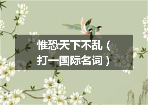 惟恐天下不乱（打一国际名词）