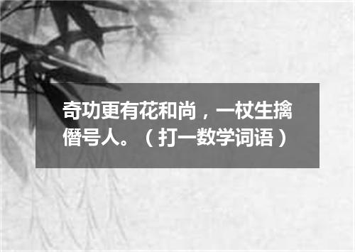 奇功更有花和尚，一杖生擒僭号人。（打一数学词语）
